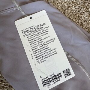 Lululemon Mauve Grey Power Thru HR Tight 25” WITH POCKETS NEW WITH TAGS